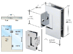 CRL Geneva 180 Degree Pony Wall Mount Hinge