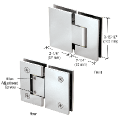 CRL Adjustable 380 Series Vienna 180 Degree Glass-to-Glass Hinge