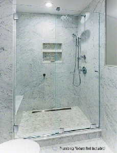 CRL Essence Series Headerless Sliding Shower Door Kit with Squared Corner Rollers