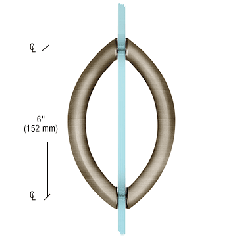 CRL 6" Back-to-Back Crescent Style Pull Handles