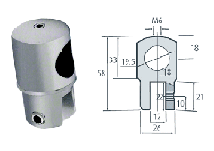 CRL European Movable Brackets for 8 to 12 mm Glass - Round Bar