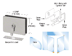 CRL EUR European Series Glass Mounted Patch Locks