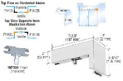 CRL European Standard 90 Degree Right Hand Sidelite Mounted Transom Patch with 1NT300 Insert