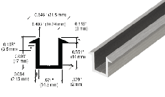 CRL Recessed U-Channel for 3/8" Glass