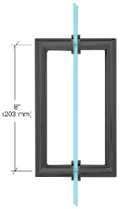 CRL 8" MT Series Round Tubing Mitered Corner Back-to-Back Pull Handles