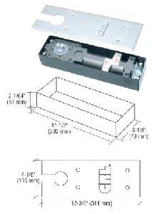 CRL Narrow Width Light Size 2 Spring Floor Mounted Door Closers