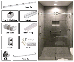 CRL Deluxe 180 Degree Cambridge Series Two Door Bypass Sliding Shower Door System