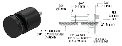 CRL Matte Black Rail Standoff Base and Cap