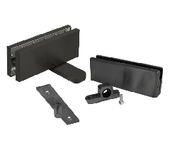 CRL Matte Black Hydraulic Patch Door Set No Hold Open