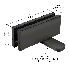 CRL Matte Black Hydraulic Patch Fitting with 2-9/16" Setback - NHO