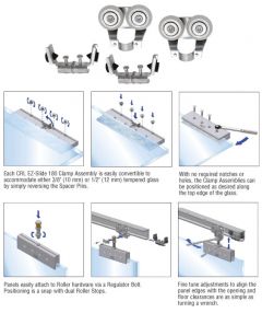 CRL EZ-Slide 180 Rollers and Stops