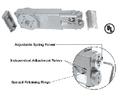 CRL Adjustable Spring Power 90º Hold Open Overhead Concealed Closer Body Only