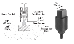 CRL Floor Mounted Closer 3/4" (19.1mm) Collar Height Tapered Type Spindle