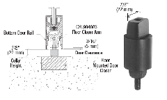 CRL Floor Mounted Closer 7/8" Collar Height Tapered Type Spindle