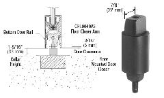 CRL Floor Mounted Closer 1-5/16" Collar Height Tapered Type Spindle