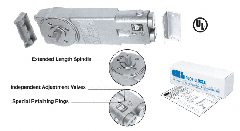 CRL Heavy-Duty 105 Degree No Hold Open 3/4" Long Spindle Overhead Concealed Closer Body With Mounting Clips