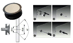 CRL Black Mini-Point Fixing for 6 to 8 mm Glass