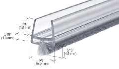 CRL Clear Polycarbonate Wipe with Pile Weatherstrip