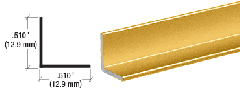 CRL Brite Gold Anodized 1/2" Aluminum Angle Extrusion