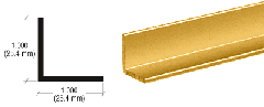 CRL Brite Gold Anodized 1" Aluminum Angle Extrusion