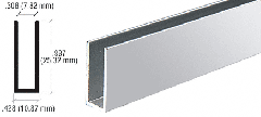 CRL Brite Anodized 1/4" Single Channel with 1" High Wall