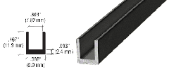 CRL Black 1/4" Single Aluminum U-Channel