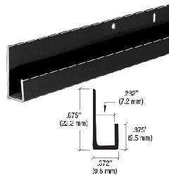 CRL Matte Black Anodized Paint 1/4" Standard Aluminum J-Channel