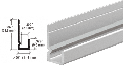 CRL Satin Anodized Standard Heavy Indented Back Aluminum 1/4" J-Channel