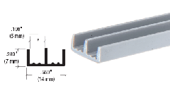 CRL Gray Plastic Lower Track for 1/8" Sliding Panels