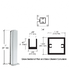 CRL Satin Anodized 12" End Design Series Partition Post