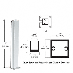 CRL Satin Anodized 18" End Design Series Partition Post