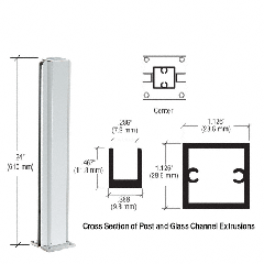 CRL Satin Anodized 24" Center Design Series Partition Post