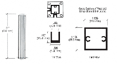 CRL Satin Anodized 24" Corner Design Series Partition Post
