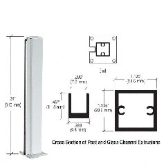 CRL Satin Anodized 24" End Design Series Partition Post