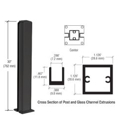 CRL Matte Black 30" Center Design Series Partition Post