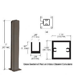 CRL Duranodic Bronze 18" End Design Series Partition Post