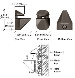 CRL Oil Rubbed Bronze Adjustable Shelf Clamp