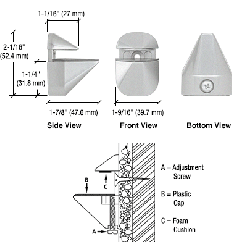 CRL Satin Chrome Adjustable Shelf Clamp