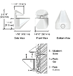 CRL White Adjustable Shelf Clamp