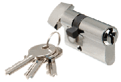 CRL Brushed Stainless Keyed Cylinder Lock with Thumbturn