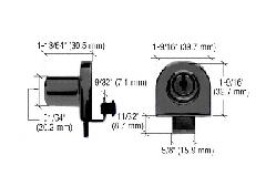 CRL Black Chrome Single Glass Door Lock - Keyed Alike