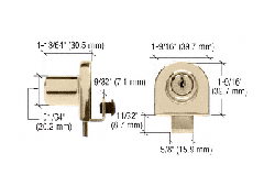 CRL Brass Single Glass Door Lock - Keyed Alike