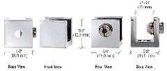 CRL Chrome Small Set Screw Clamp for 1/4" to 5/16" Glass - 10/Pk