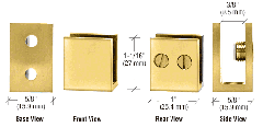 CRL Brass Double Set Screw Clamp for 1/4" to 5/16" Glass