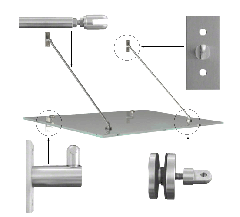 CRL Brushed Stainless Steel Awning Kit for 1300 mm Projection Glass Canopy - Half Set