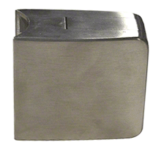 CRL Brushed Stainless Steel Square 42.4 mm Radius Back Glass Clamp 55 x 55 mm for Laminated Glass