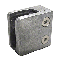 CRL Raw Zinc Square Flat Back Glass Clamp 55 x 55mm for Laminated Glass