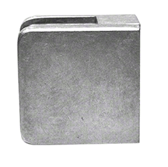 CRL Raw Zinc Small Square Flat Back Glass Clamp 45 x 45 mm