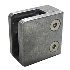 CRL Raw Zinc Square Flat Back Glass Clamp 45 x 45mm for Laminated Glass