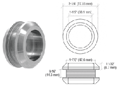 CRL Brushed Stainless Laguna Series Thru-Glass Pull